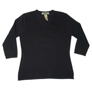 525 America Black Women's 3/4-sleeved Pullover Sweater Size Medium